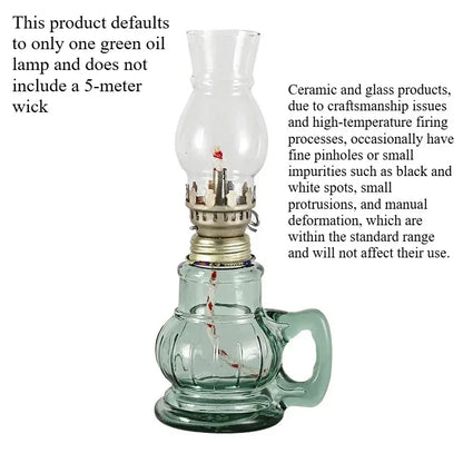1/2 Pcs Retro Windproof Glass Lamp Mini Kerosene Oil Lamps with Handle for Indoor Use Emergency Lighting Christmas Wedding Decor