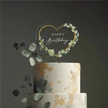 2025 New Happy Birthday Cake Toppers Decoration Unique Acrylic MR&MRS Wedding Party Cake Toppers for Baby Shower Baking Supplies