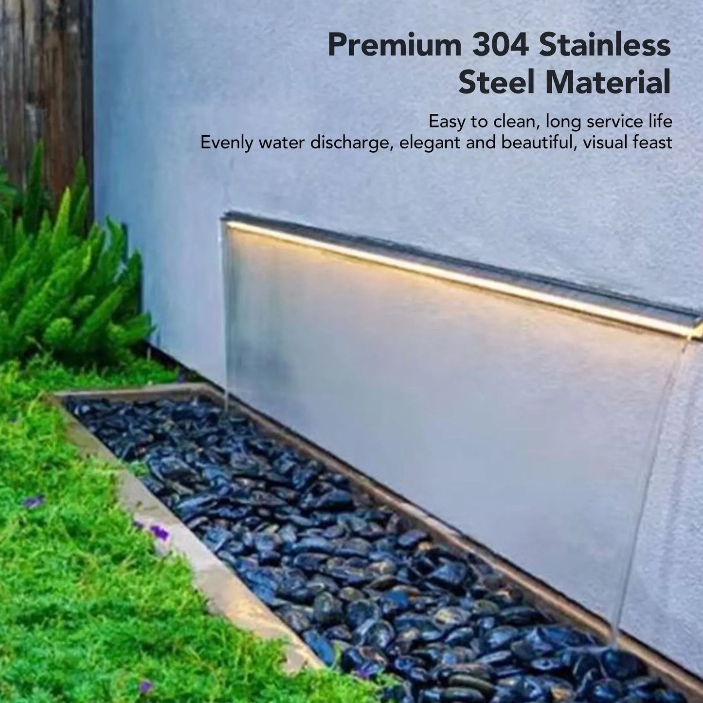 Waterfall Outlet Waterfall Outlet 304 Stainless Steel Decorative Waterfall Fountain Spillway for Courtyard Garden Villa Pool
