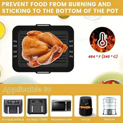 2Pcs/1Pcs Air Fryer Silicone Liners for Ninja SL400 SL401 Stack XL Basket Reusable AirFryer Baking Tray Airfryer Accessories