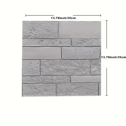 5-15pcs 35cm x 35cm 3D Self-adhesive Solid Color Wall Sticker Waterproof DIY Living room  Background Brick Pattern Home Decor ﻿