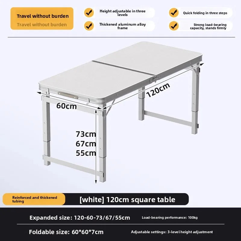 Folding table stall folding outdoor portable lifting work table camping picnic night market folding table and chairs