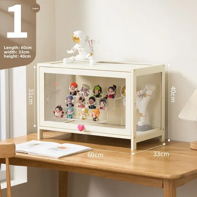 Figure Lego Display Cabinet Household Cream Wind Dustproof Acrylic Transparent Model Toy Blind Box Display Cabinet