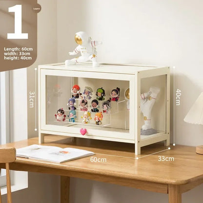 Figure Lego Display Cabinet Household Cream Wind Dustproof Acrylic Transparent Model Toy Blind Box Display Cabinet