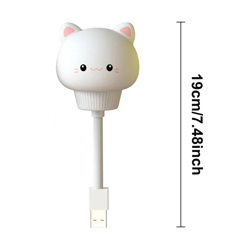 USB Night Light LED Voice Control Cute Cartoon Night Lamp Bear Kitten Remote Control for Baby Kid Bedroom Decor Bedside Lamp