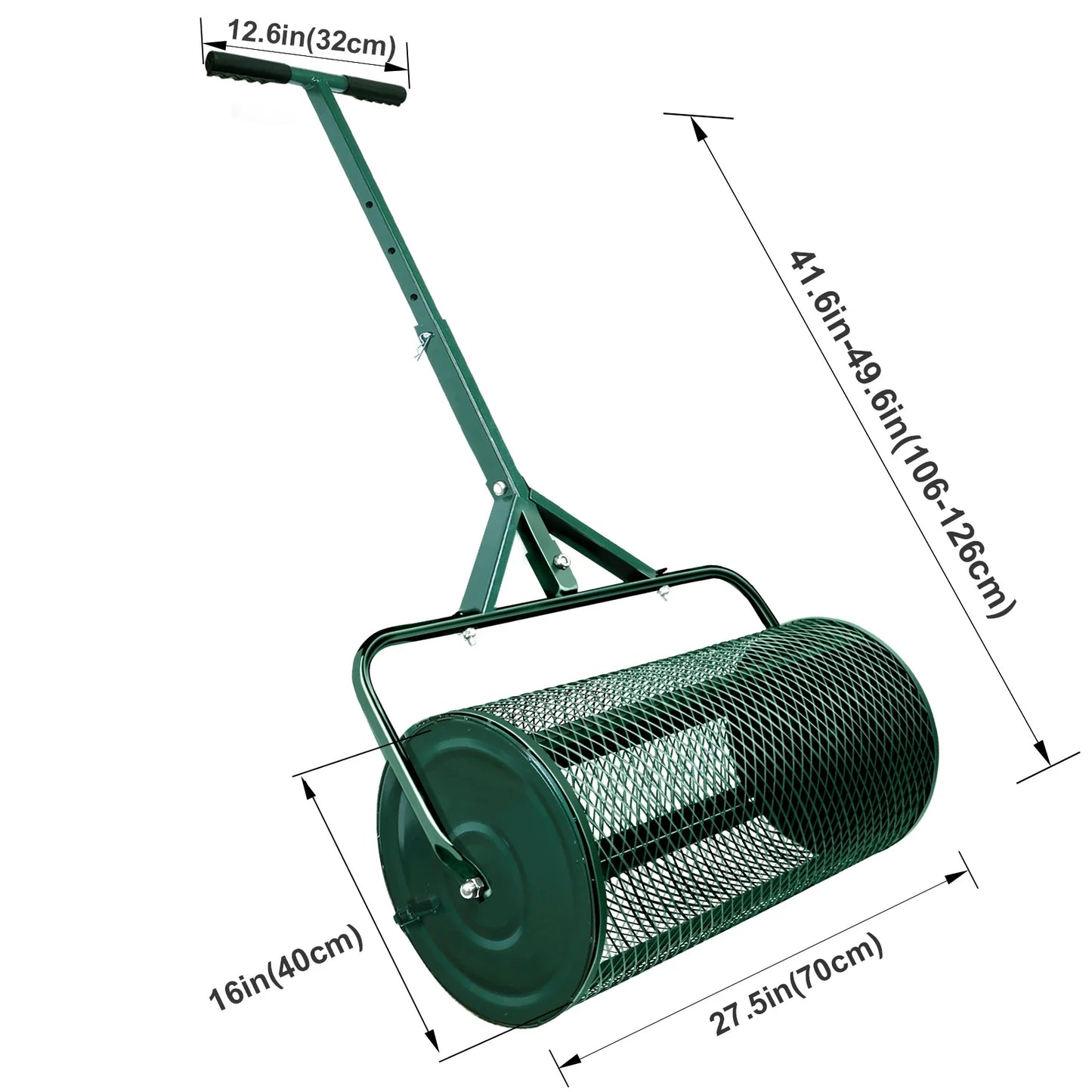 T Shape Handle Compost , Peat Moss , Metal Mesh Manure Spreader For Lawns, Garden Planting Seeding，Grape crushing tool