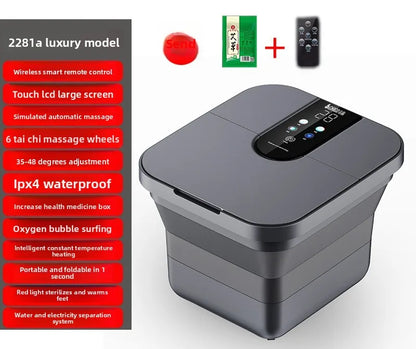 Portable Folding Foot Bath Bathtub Heated Electric Automatic Massage Foot Spa Temperature Control Folding Bucket Home Furniture