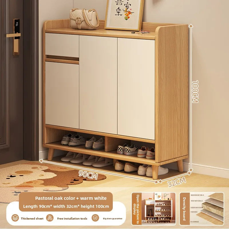 Shoe cabinet, indoor new entry locker at the entrance of the home, integrated storage shoe rack against the wall