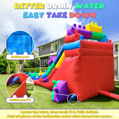 Grade Inflatable Water Slide with Splash Pool for Adults and Kids Includes Backyard, Outdoor Water Play The Best Outdoor Fun