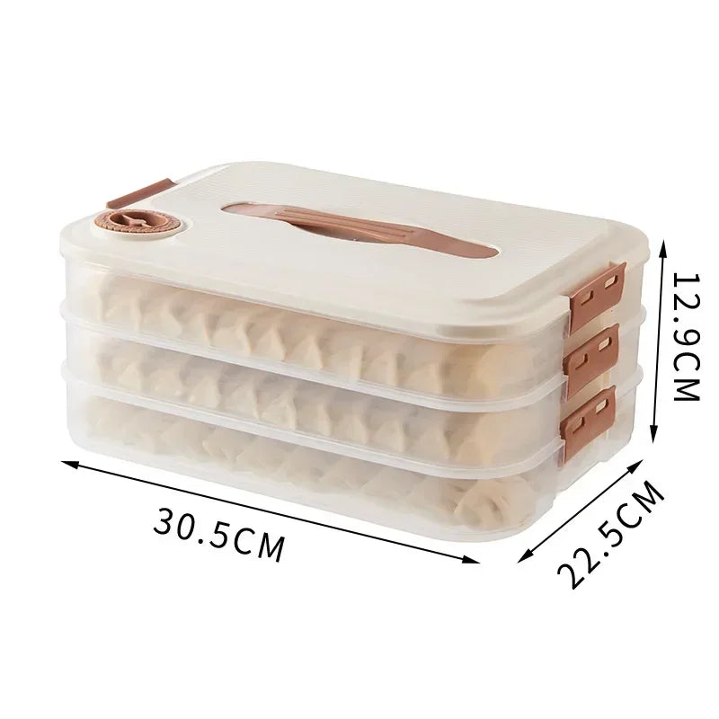 Dumpling Storage Box Multi-Layer Transparent Refrigerator Dumpling Fresh Keeping Container Home Kitchen Food Sealed Storage Box