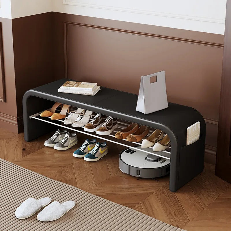 Light luxury shoe changing stool for home use, shoe wearing stool, shoe cabinet, integrated bed end stool