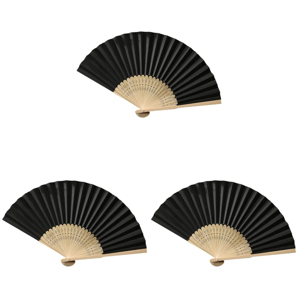 Hand Fan Bamboo Paper Fan Pocket Folding Fan Solid Color Guest Fans DIY Guest Gift for Wedding Birthday Summer Party
