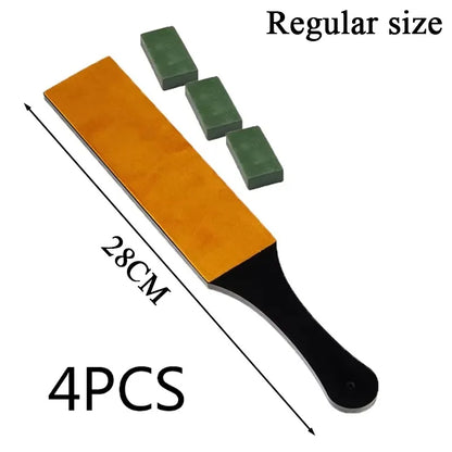 Double Side Leather Strop for Knife Sharpening Stropping Block Kit with Polishing Compound Knife Sharpening Double Side