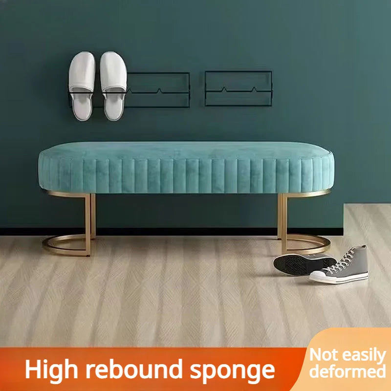 Nordic Fabric Ottomans Long Sofa Bench Luxury Home Creative Doorway Corridor Shoe Changing Stool Fitting Room Chair