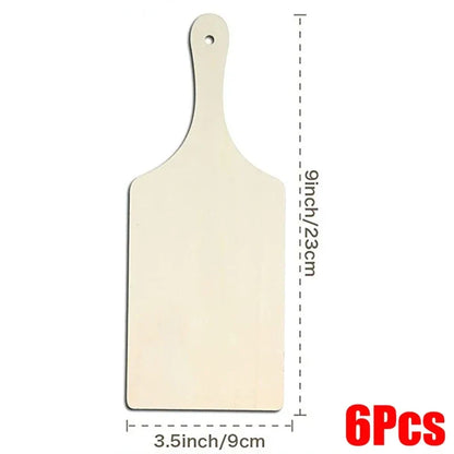 3/6/10Pcs Wooden Cutting Board Craft with Handle Wooden Chopping Board Unfinished Round Charcuterie Cheese Boards for Christmas