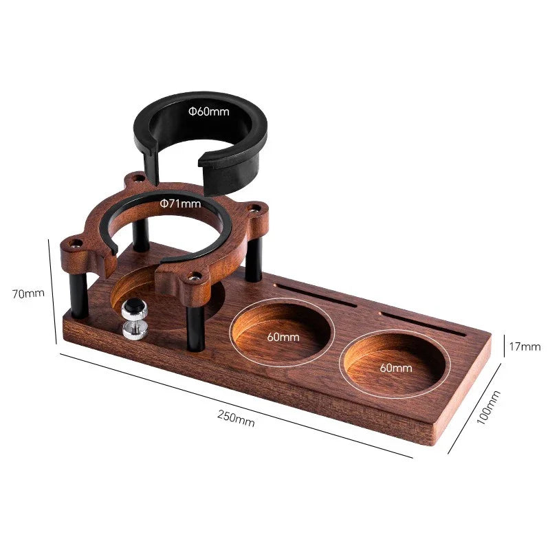 51/53/54/58mm Wood Espresso Tamper Station Stand Portafilter Holder Filter Screen Holder Espresso Tamping Storage Rack Barista