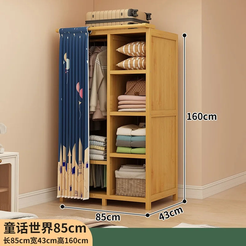 Simple wardrobe rental bedroom dustproof closet home economical multi-layer clothing storage rack