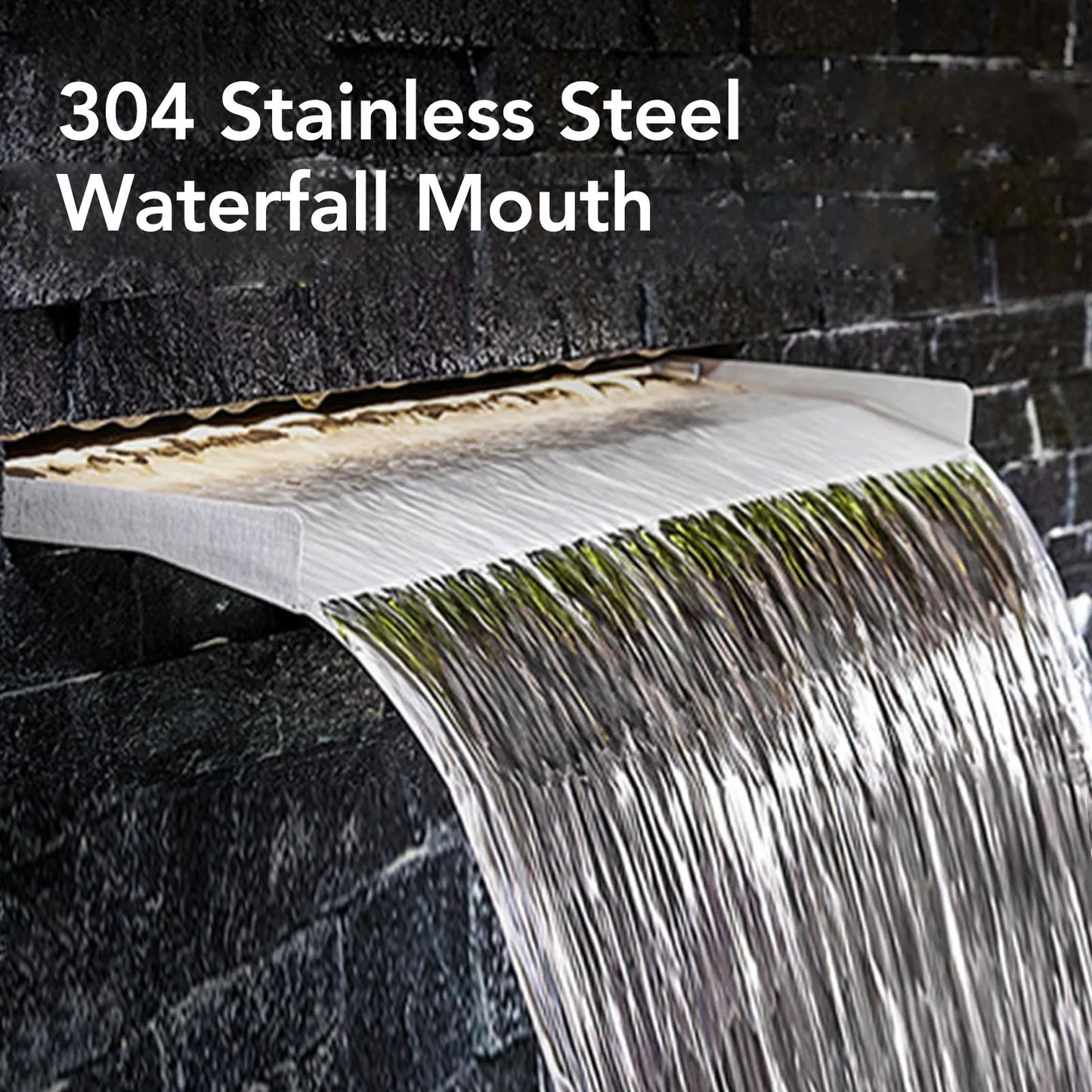 Waterfall Outlet Waterfall Outlet 304 Stainless Steel Decorative Waterfall Fountain Spillway for Courtyard Garden Villa Pool