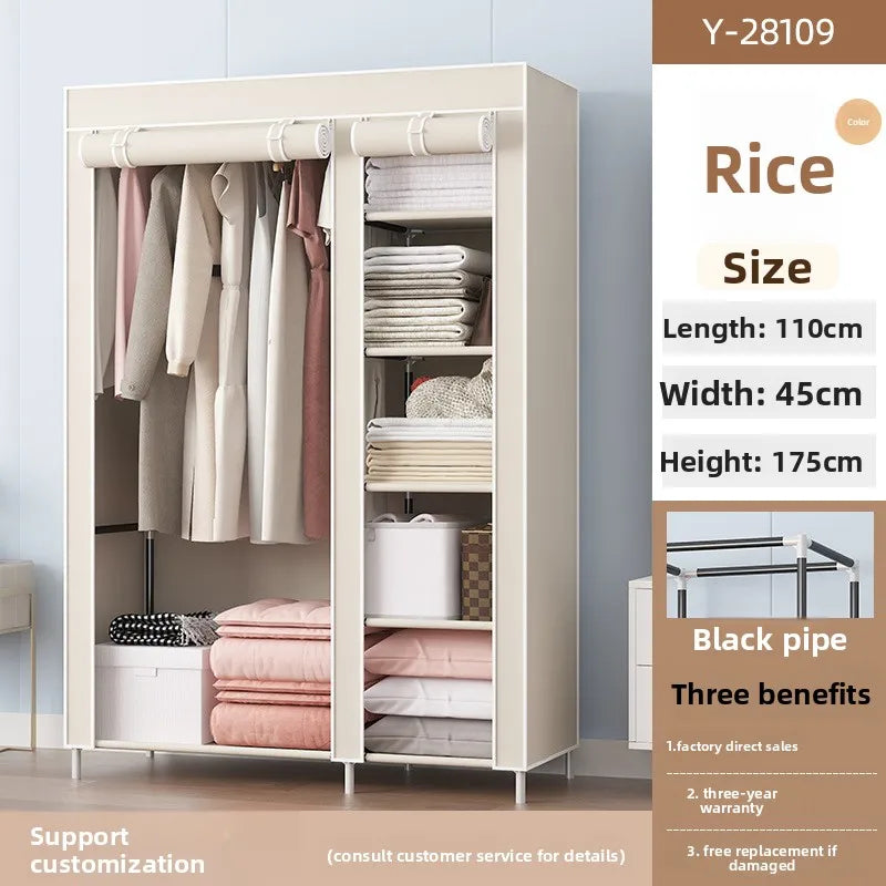 Simple wardrobe storage non-woven fabric assembly folding foreign trade e****mical cloth wardrobe