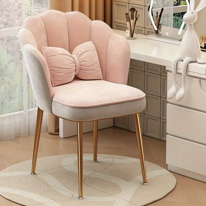 1pc Makeup chair with Petal Shaped Backrest, Casual Chair for Bedroom Study Room Living Room & Dormitory