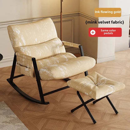 Ink Rocking Chair Adult Reclining Chair Adult Sleeping Home Living Room Lazy Sofa Balcony Leisure Single Rocking Chair