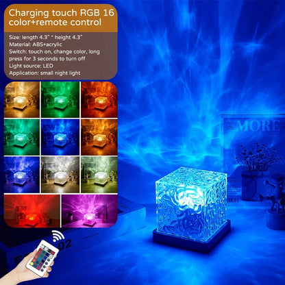 Northern Lights Projector Lamp 16 Colors Ocean Wave Night Light Remote Control Party Atmosphere Light Home Bar Restaurant Gift