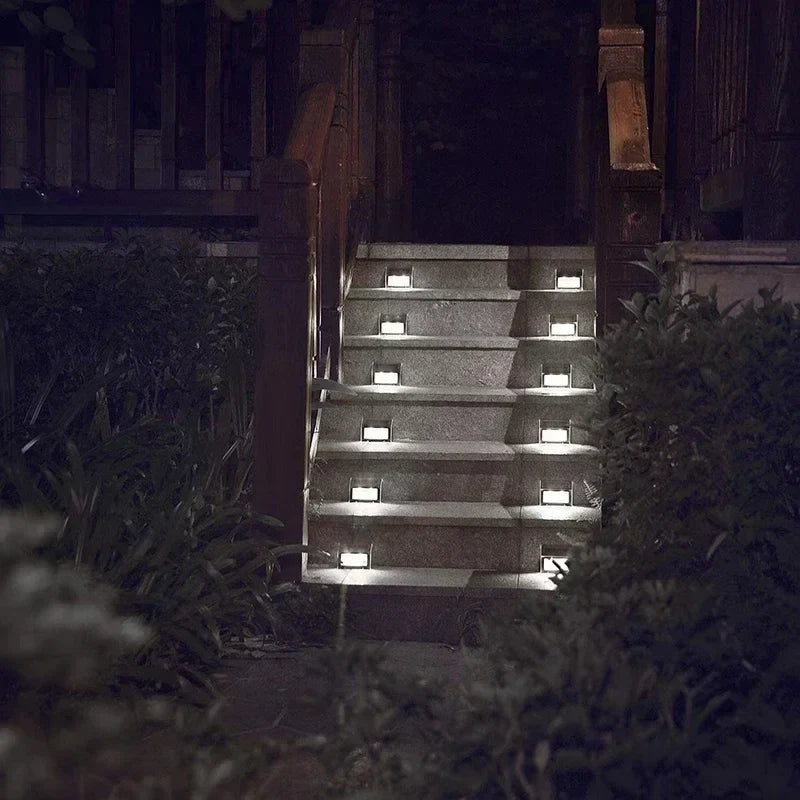 5 Pack Solar Step Lights, 3 LED Outdoor Deck Lighting, Stainless Steel Waterproof for Stairs, Pathway, Walkway, Garden