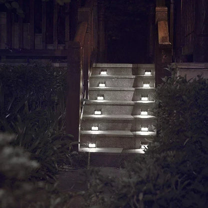 5 Pack Solar Step Lights, 3 LED Outdoor Deck Lighting, Stainless Steel Waterproof for Stairs, Pathway, Walkway, Garden