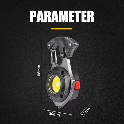LED Micro Flashlight Pocket Keychain Flashlights USB Rechargeable Torch Strong Magnet Screwdriver Hammer Outdoor Emergency Lamp