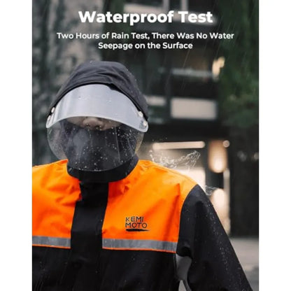 Rain Suit for Men Motorcycle Rain Gear Waterproof Protective Rain Coat with Pants 2 Pieces Rainsuit Breathable Outdoor Fashion