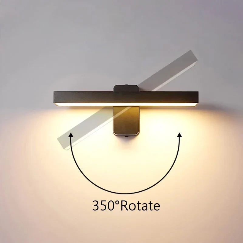 LED Outdoor Wall Lamp IP65 Motion Sensor Waterproof Rotatable Porch Light Villa Entrance Courtyard Living Room Home Decorative
