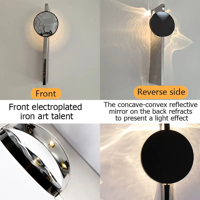 Modern LED Wall Light Rotatable Corrugated Wall lamp Stainless Steel Atmosphere Wall Sconces Hotel Bedroom Bedhead Lights