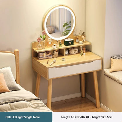 New Chinese style light luxury dressing table, bedroom dressing table, simple small-sized makeup storage desk, integrated dressi