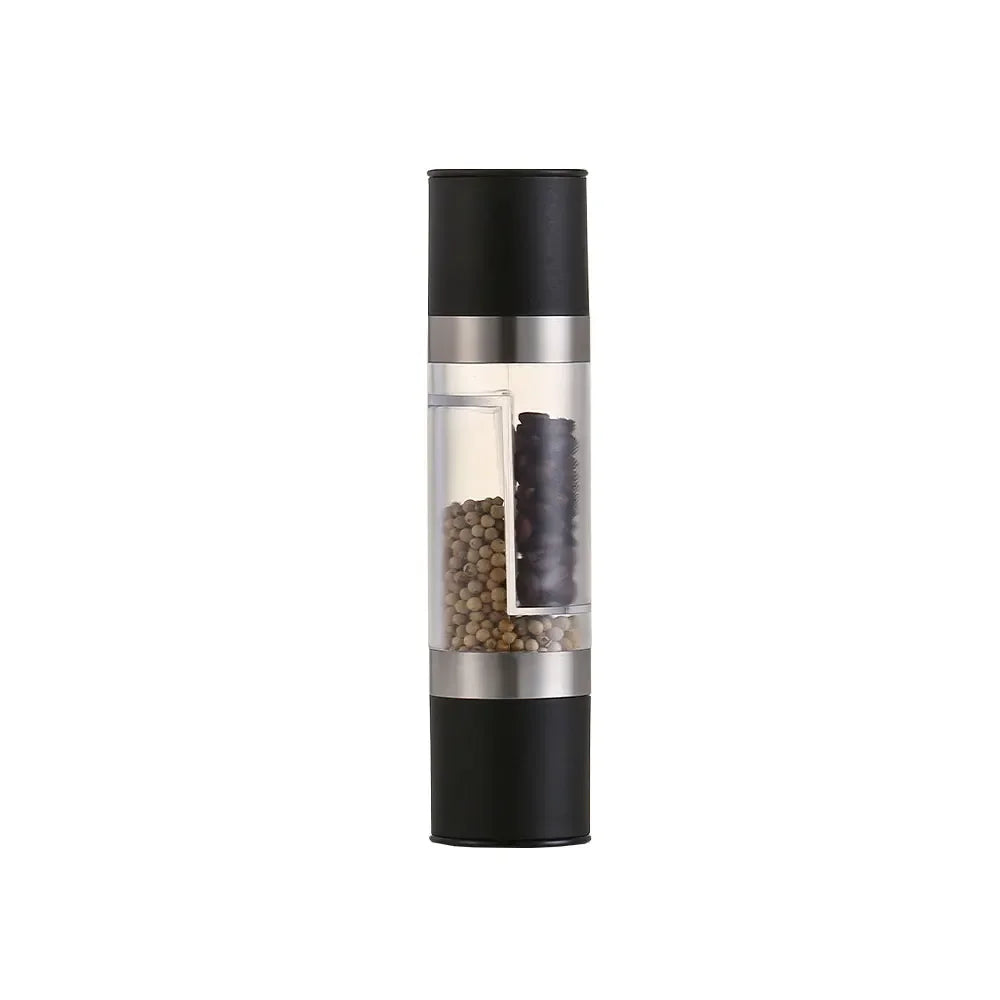 Manual Stainless Steel Salt and Pepper Grinder, Adjustable Ceramic Grinding Spice Mill, Kitchen Tool, 2 in 1