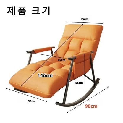 Rocking Chair Lazy Sofa Chairs Technology Cloth Lounge Chairs Adjustable Backrest Washable Relaxation and Comfort Recliner Chair