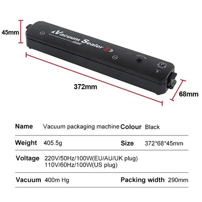 Automatic Portable Design Multi-Functional Kitchen Vacuum Sealer  Air-Tight Food Packaging for Household Preservation sealed bag