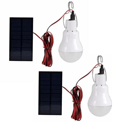 LED Solar Bulb with Hook Light Outdoor Waterproof Camping Solar Lamp Energy Saving Bulb Garden Courtyard Path Light