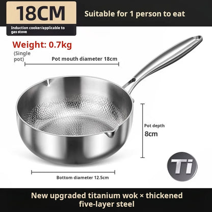2025 New Pure Titanium Shizong Small Milk Pot Non-stick Coating Baby Complementary Food Pot Induction Cooker Special Soup Pot