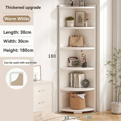 Corner storage cabinet for home use, simple foyer, coat rack, corner wall display cabinet, floor standing bookshelf, bedroom sid
