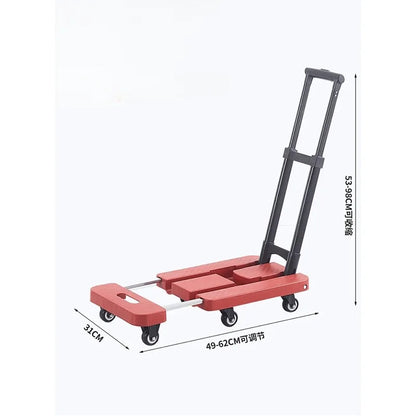 Folding trolley portable pull truck folding moving luggage flatbed cart shopping cart