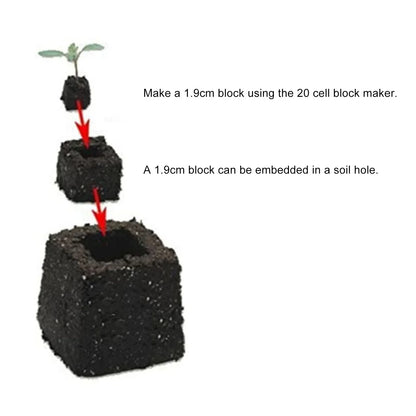 Soil Blocking Tool Soil Block Maker 20 Cells Manual Eco Friendly Space Saving with Comfortable Grip Soil Blocker for Garden