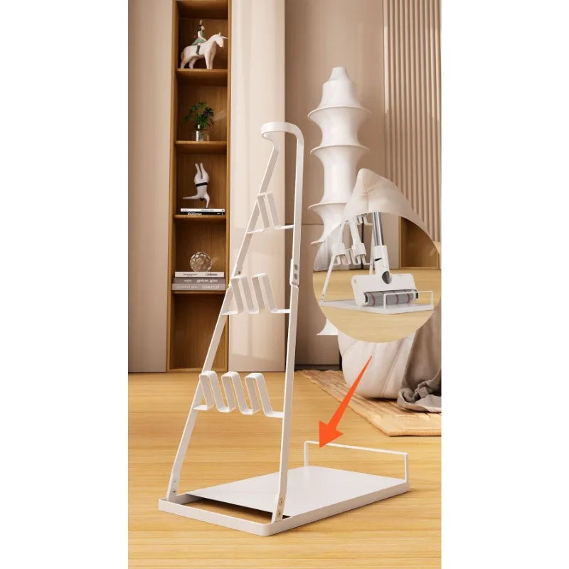 Japanese Vacuum Cleaner Storage Rack Household Goods Finishing Shelf Bracket Mop Rack Batch Non-Punch Vacuum Cleaner