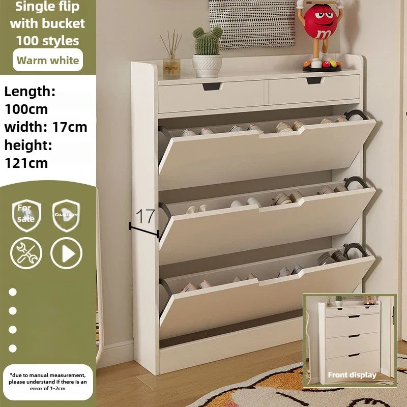 Tipping bucket shoe cabinet, outer entry shoe rack, balcony, entrance cabinet, living room large-capacity storage cabinet
