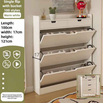Tipping bucket shoe cabinet, outer entry shoe rack, balcony, entrance cabinet, living room large-capacity storage cabinet