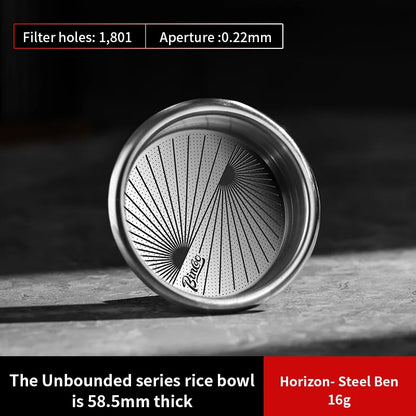 BINCOO High Precision Filter Basket 51/58.5mm, Portafilter Basket 16/18/20g Espresso Machine Extraction Powder Bowl CoffeeHandle