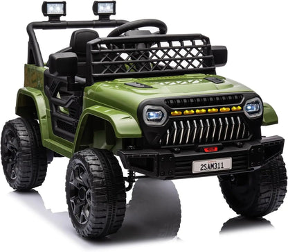 12V Kids Ride On Truck Car Toy Battery Powered Electric Vehicle with Remote Control, Spring Suspension, LED Lights, Music,