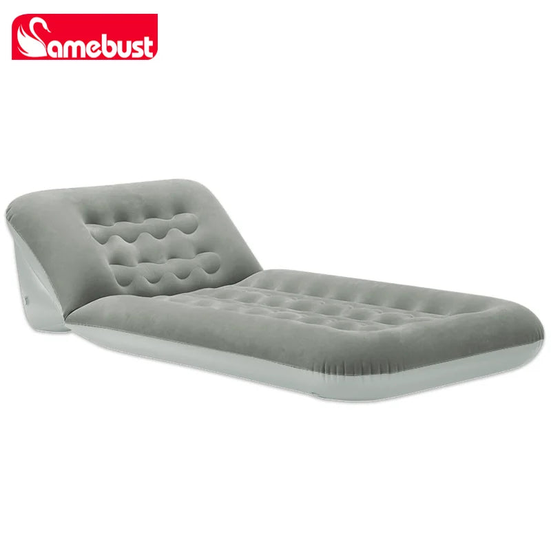CAMEBUST Foldable Interior Air Mattress Inflatable Adjustable Sofa Bed Sleeping Mat for Home And Outdoor Use Brown/Grey