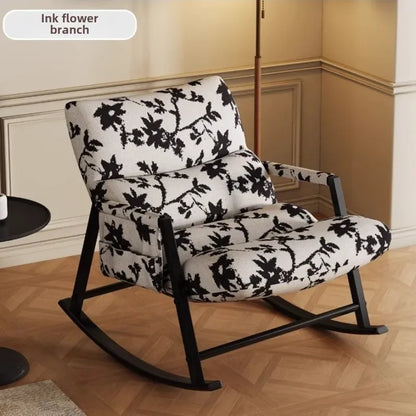Ink Rocking Chair Adult Reclining Chair Adult Sleeping Home Living Room Lazy Sofa Balcony Leisure Single Rocking Chair