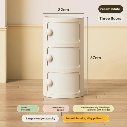Bedside table Cream wind multi-layer cylindrical bedroom locker Ornament storage cabinet