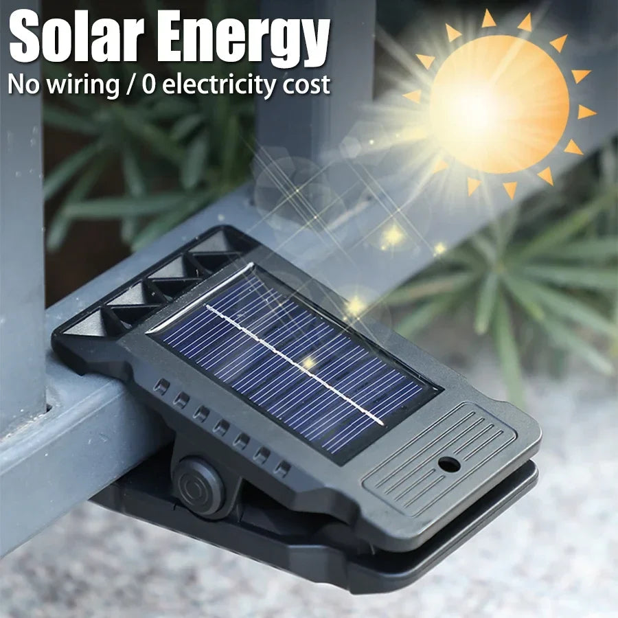 Outdoor LED Solar Clip Light  Portable Waterproof Body Sensor Lamp Courtyard Garden Lamp Patio Home Camping Wall Lights